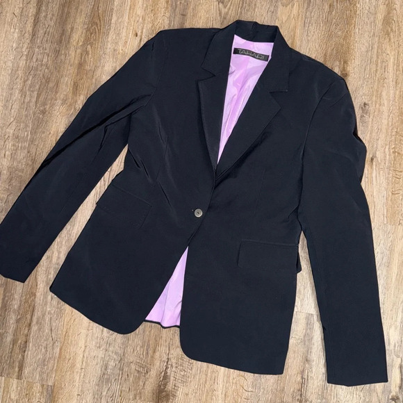 Tahari • Navy Single Button Blazer - Picture 5 of 11